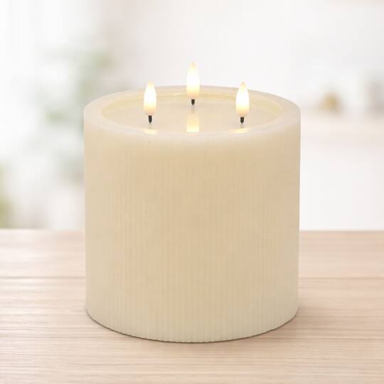 Melrose 5.75" x 7" Beige FIA WICK Pillar Candles, 2ct.